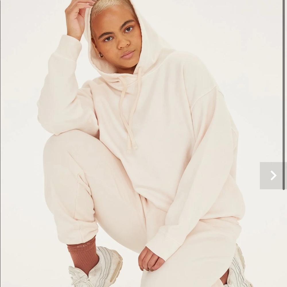 XS girlfriend collective Ecru 50/50 Hoodie